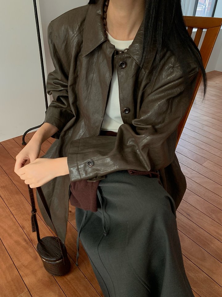 Ted Leather Trench Coat by Lucy Salon for Women - view 10