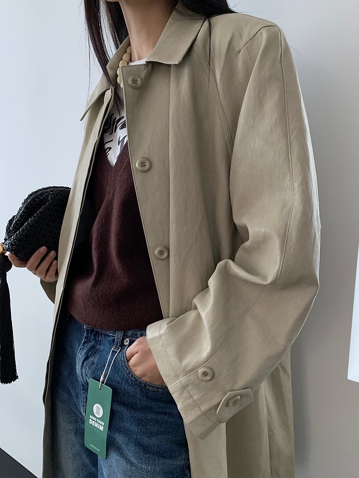 Ted Leather Trench Coat by Lucy Salon for Women - view 8