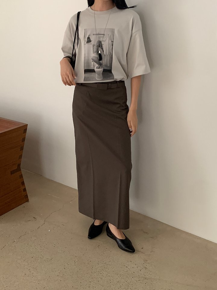 Crease Line Skirt (Belt Set) by Lucy Salon for Women - view 4