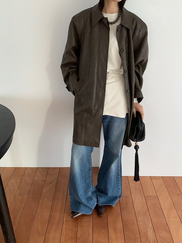 Ted Leather Trench Coat by Lucy Salon for Women - view 1