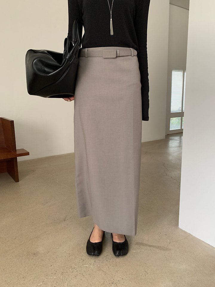 Crease Line Skirt (Belt Set) by Lucy Salon for Women - view 6