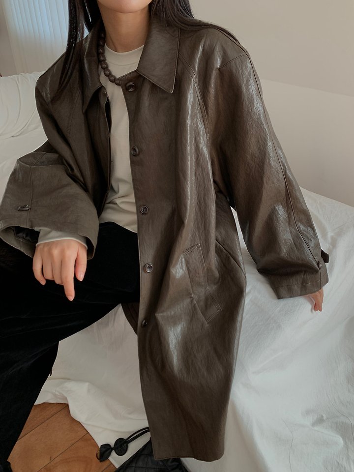 Ted Leather Trench Coat by Lucy Salon for Women - view 2