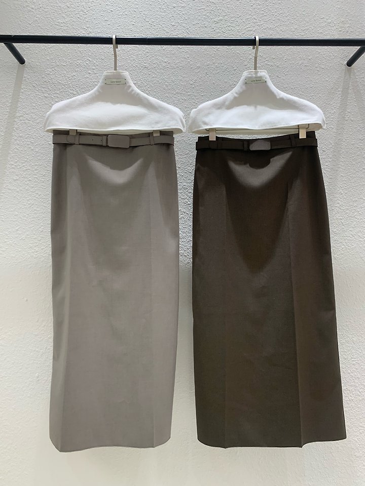 Crease Line Skirt (Belt Set) by Lucy Salon for Women - view 8