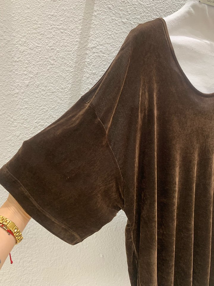 Velvet V-Neck Tee by Lucy Salon for Women - view 11