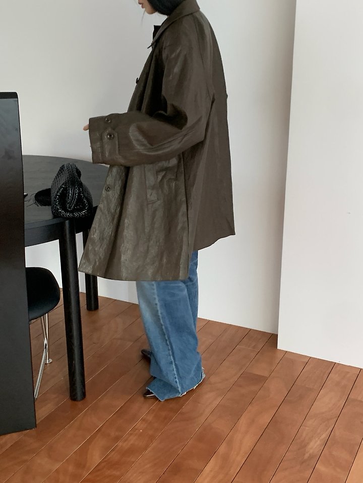 Ted Leather Trench Coat by Lucy Salon for Women - view 5