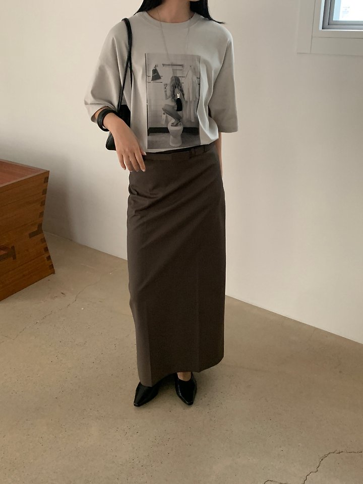 Crease Line Skirt (Belt Set) by Lucy Salon for Women - view 3