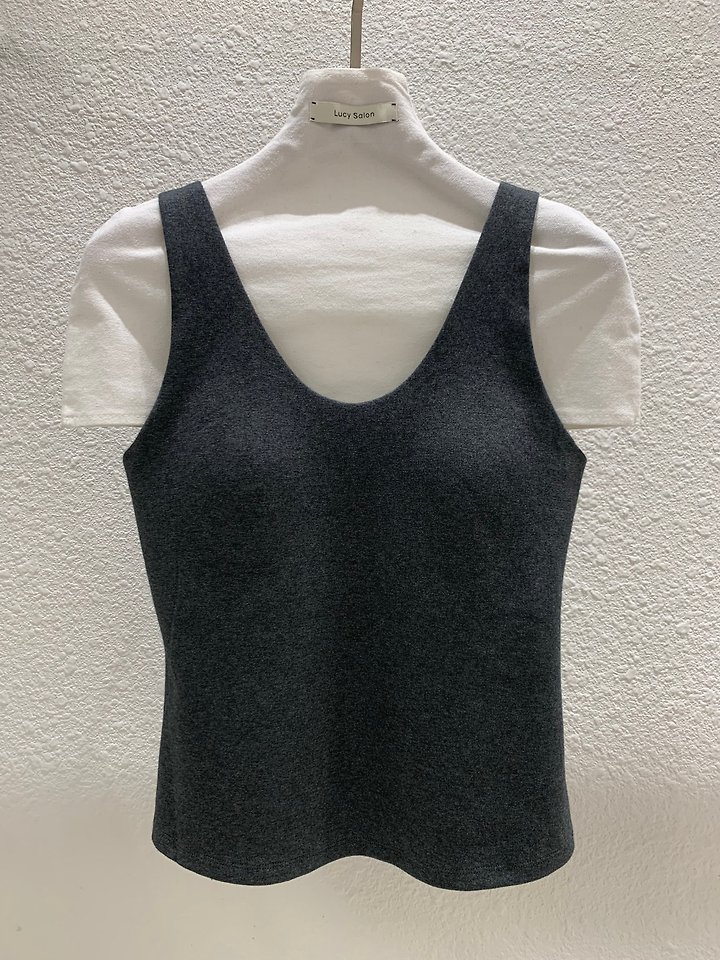 Deep Double U-Neck Padded Camisole by Lucy Salon for Women - view 9