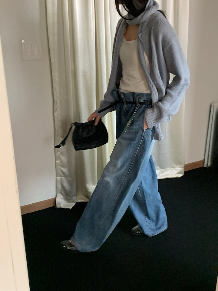 Elle Denim Pants (Belt Set) by Lucy Salon for Women - view 1