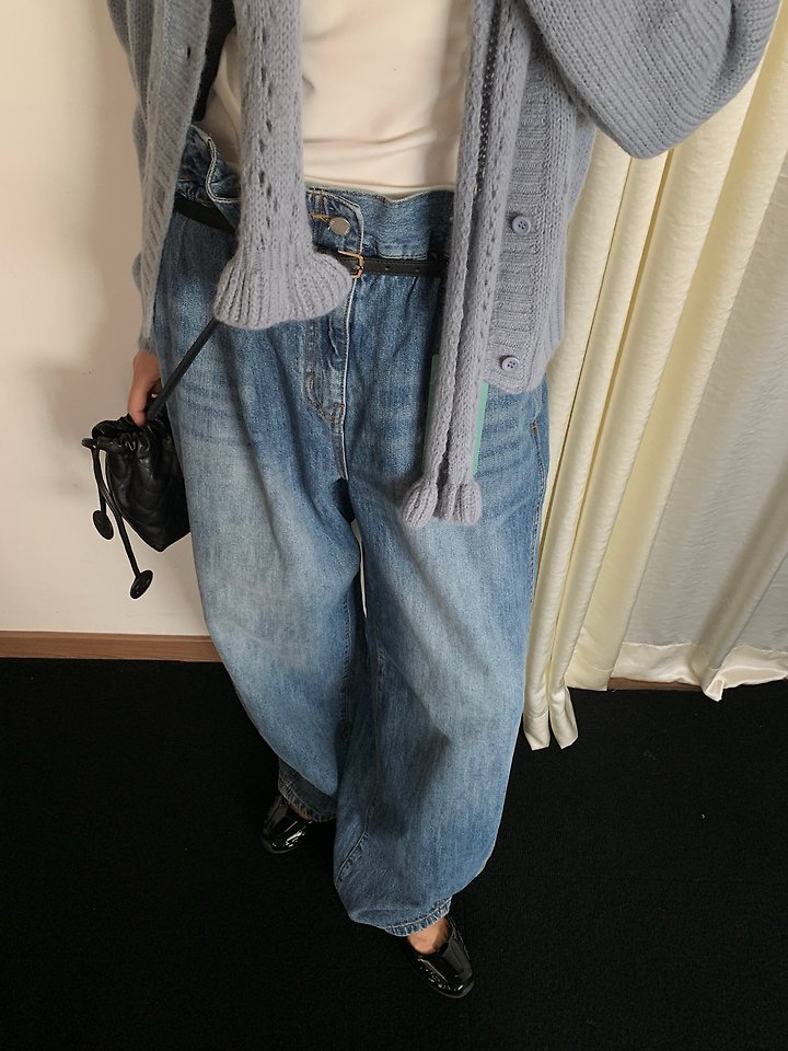 Elle Denim Pants (Belt Set) by Lucy Salon for Women - view 3