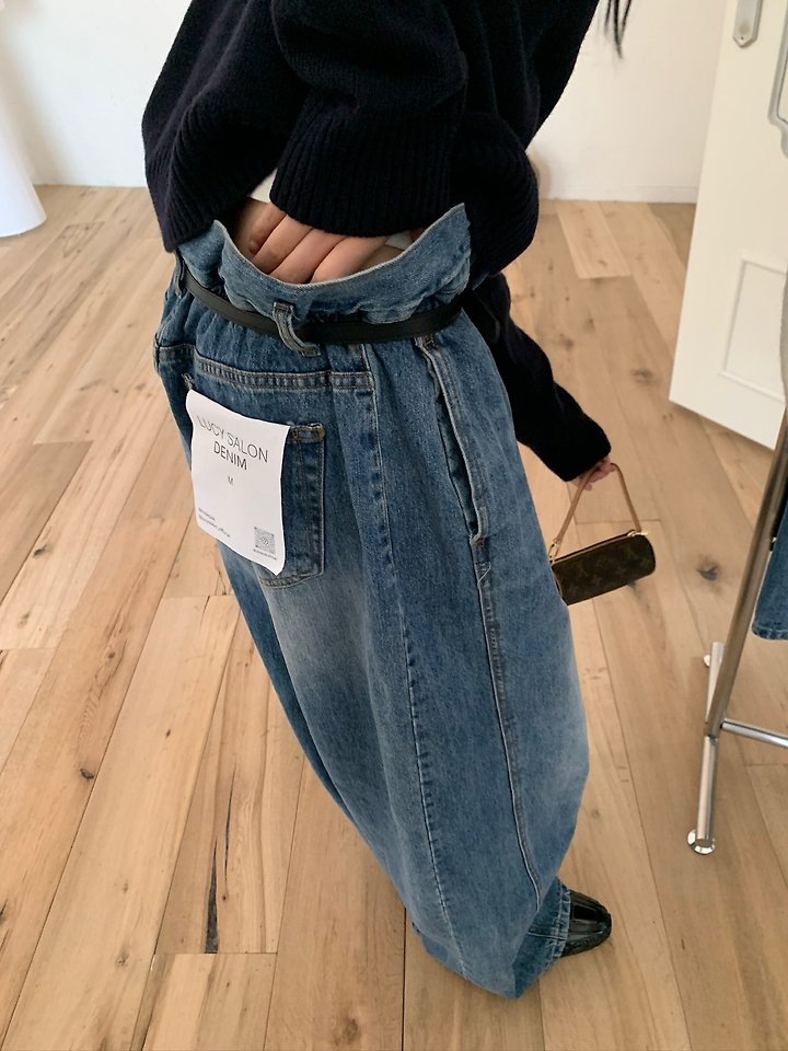 Elle Denim Pants (Belt Set) by Lucy Salon for Women - view 5