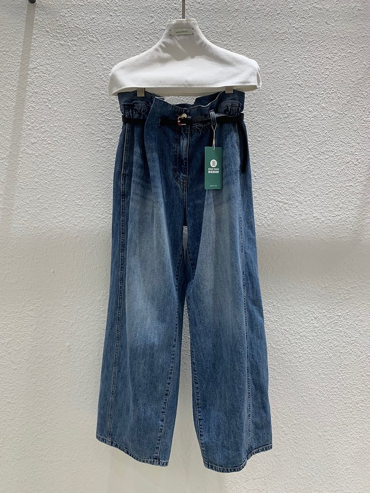 Elle Denim Pants (Belt Set) by Lucy Salon for Women - view 9