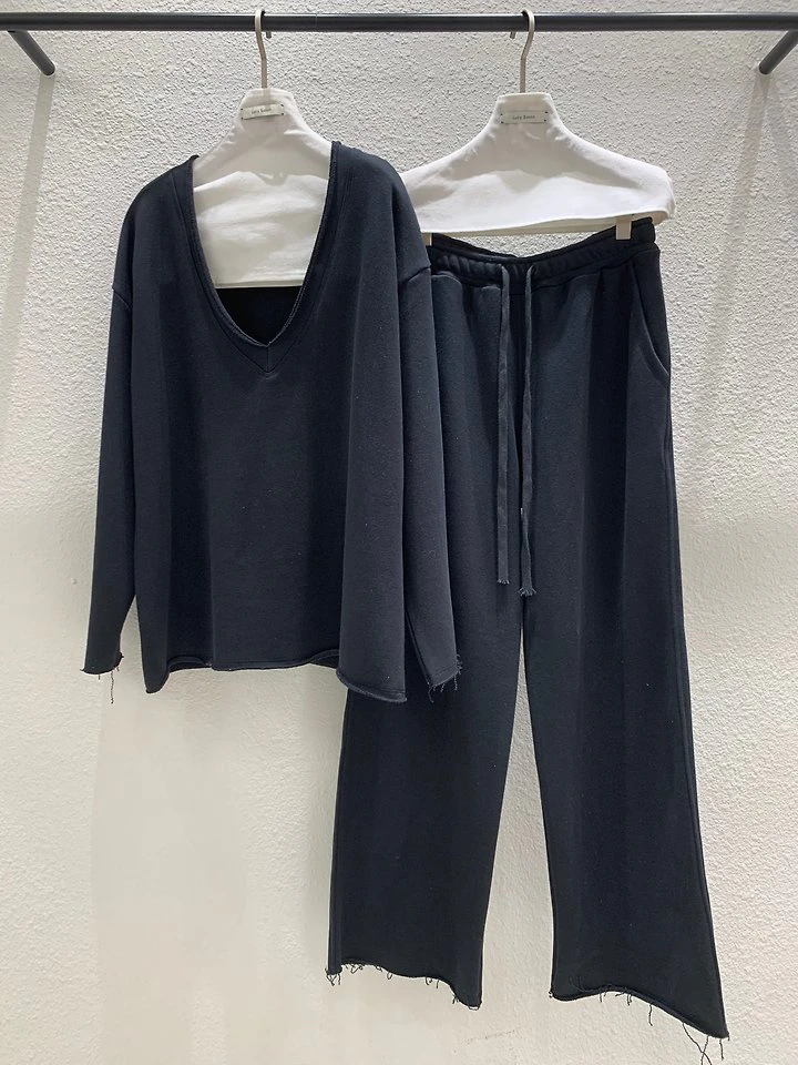Rough V-Neck Sweatshirt by Lucy Salon for Women - view 7