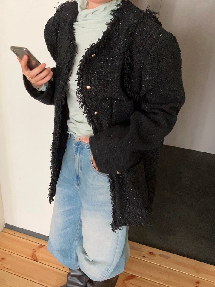 Fringe Tweed Jacket by Made for Women - view 8