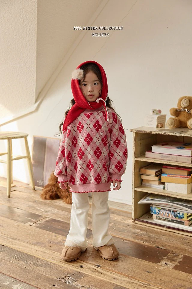Ash Argyle Sweatshirt by Melikey for Child - view 8
