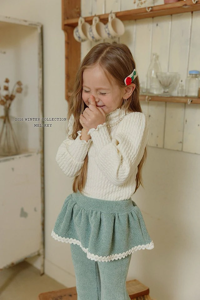 Frill Velour Boots-cut Pants by Melikey for Child - view 5