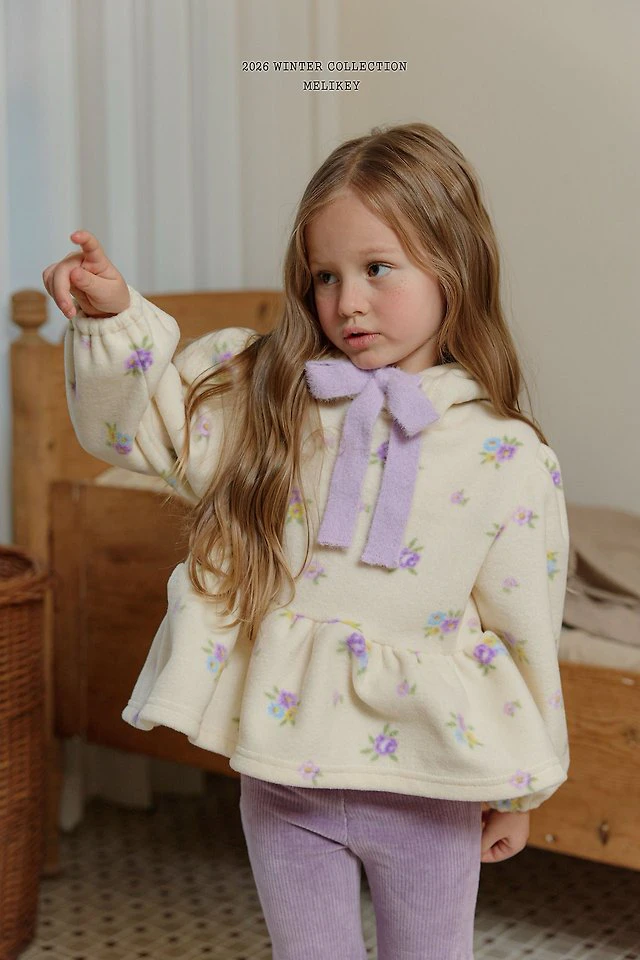 Floral Frill Hooded Tee by Melikey for Child - view 7