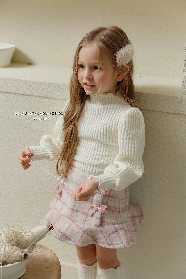 Check Ribbon Frill Skirt by Melikey for Child - view 5