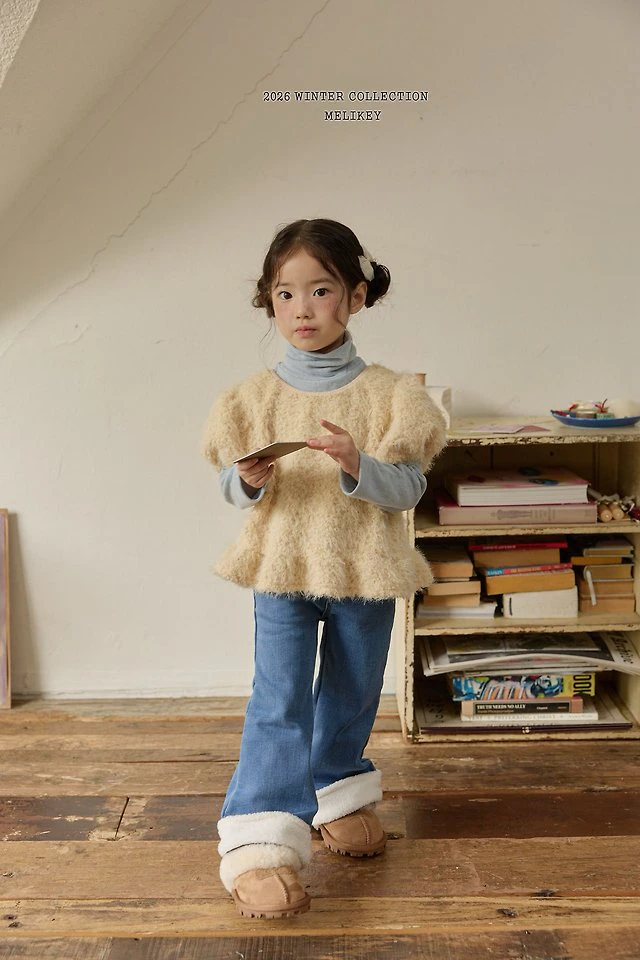 Wool Denim Boots-cut Pants by Melikey for Child - view 8