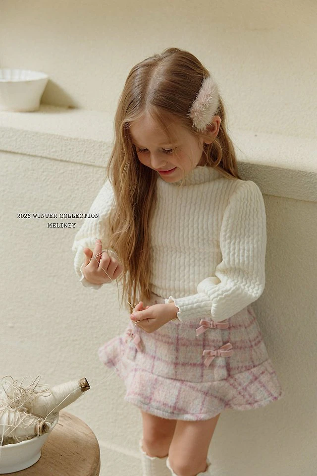 Check Ribbon Frill Skirt by Melikey for Child - view 6
