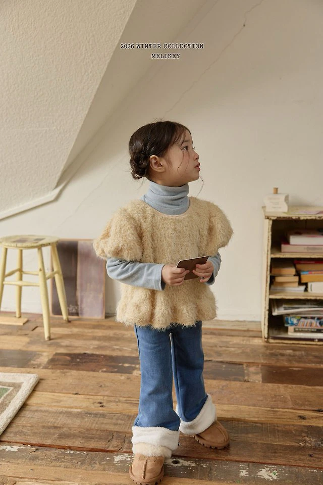 Wool Denim Boots-cut Pants by Melikey for Child - view 9