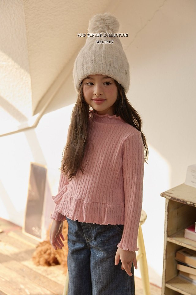 Cable Knit Frill Tee by Melikey for Child - view 5