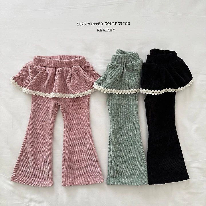 Frill Velour Boots-cut Pants by Melikey for Child - view 1