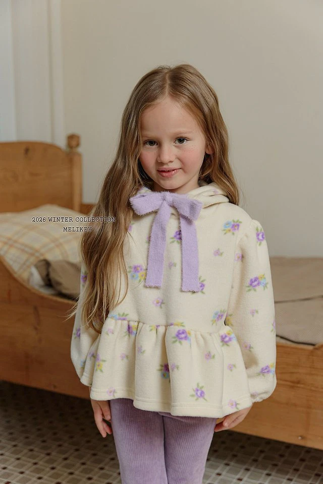 Floral Frill Hooded Tee by Melikey for Child - view 4