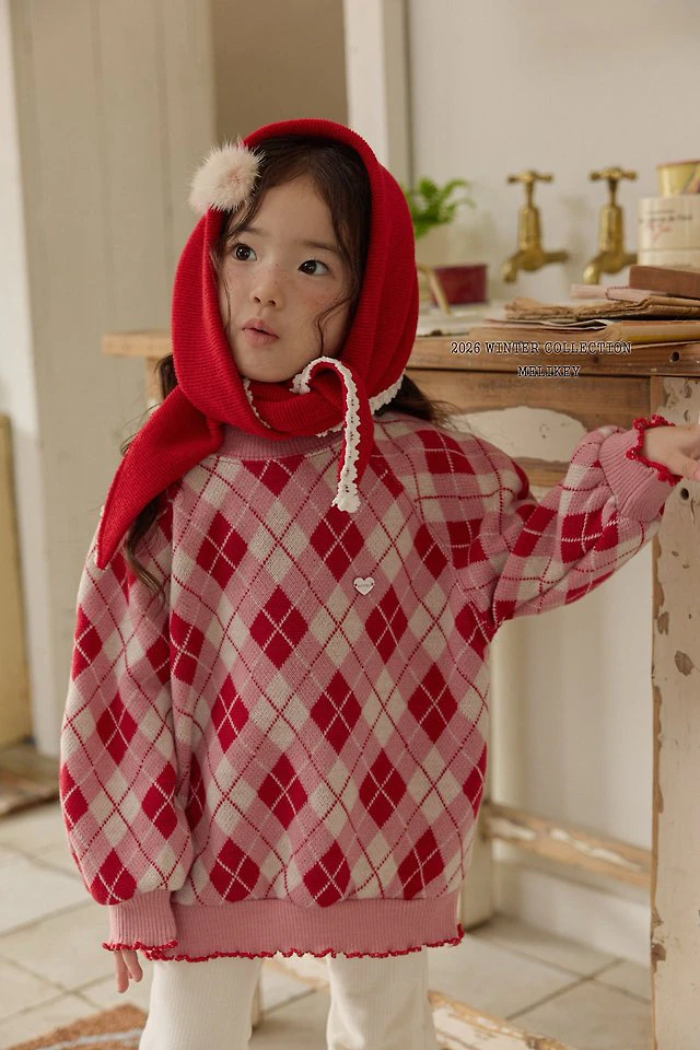Ash Argyle Sweatshirt by Melikey for Child - view 3