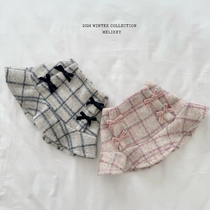 Check Ribbon Frill Skirt by Melikey for Child - view 1