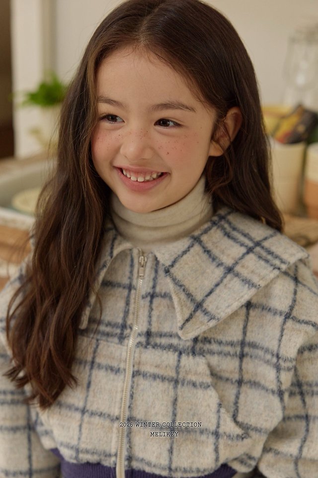 Woolen Check Sailor Zip-Up by Melikey for Child - view 5