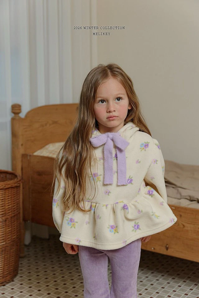 Floral Frill Hooded Tee by Melikey for Child - view 5