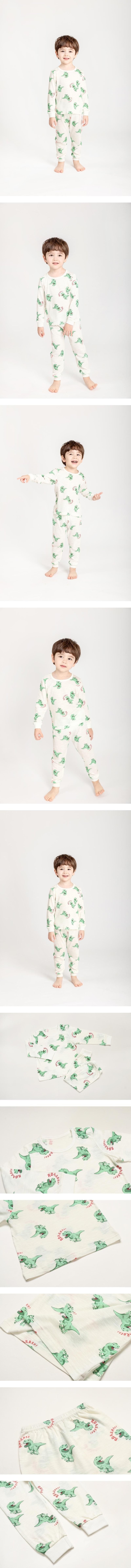 9-Tenths Modal Slub - Little T-Rex by Mellis for Child - view 1