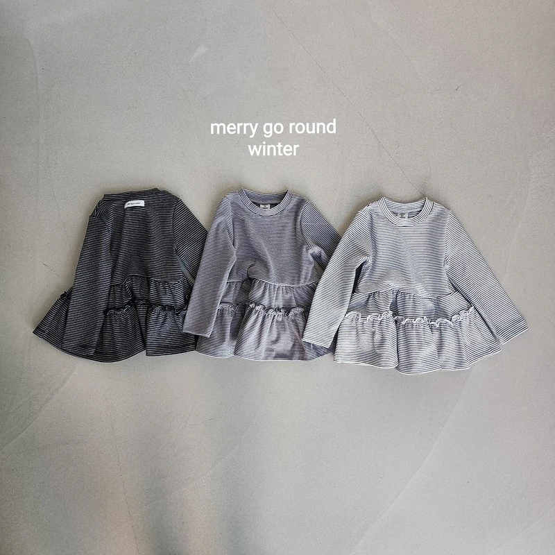 Striped Turtleneck Frill Tee by Merry Go Round for Child - view 1