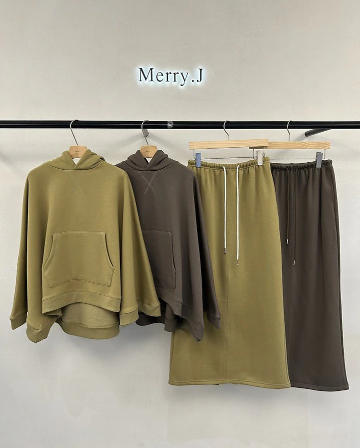 Aube Poncho Hooded Tee + Skirt Set by Merry J for Women - view 2