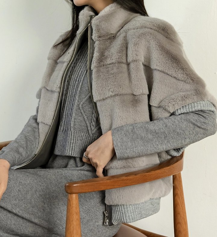 Knit Rib Trim Jacket by Merry J for Women - view 11