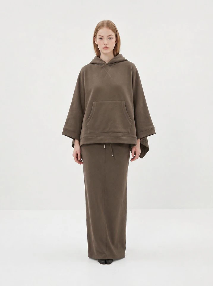 Aube Poncho Hooded Tee + Skirt Set by Merry J for Women - view 1