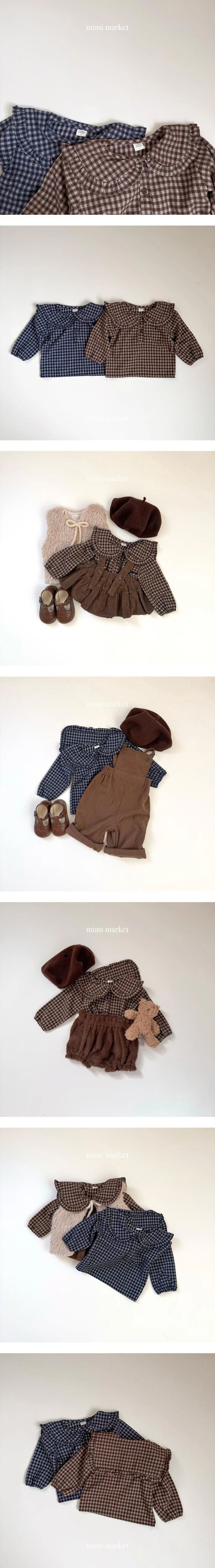 Check Frill Collar Blouse by Mimi Market for Baby - view 1
