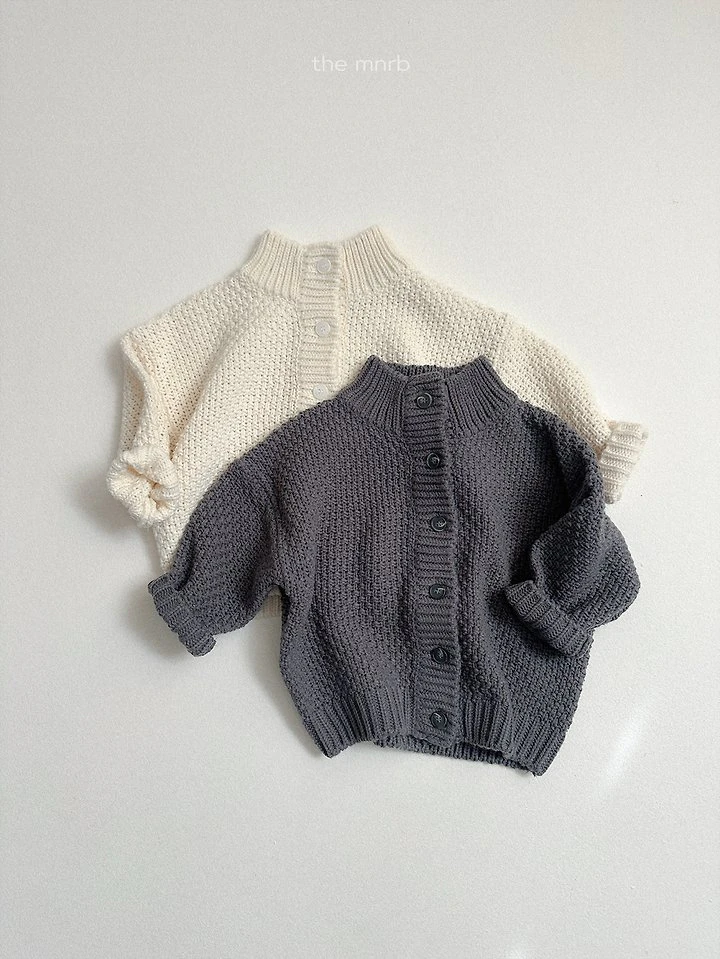 Waffle High-Neck Cardigan by Mini Robe for Child - view 5