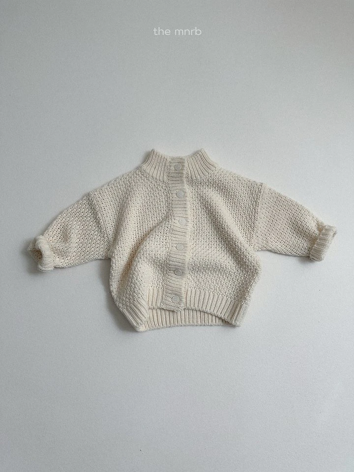 Waffle High-Neck Cardigan by Mini Robe for Child - view 9