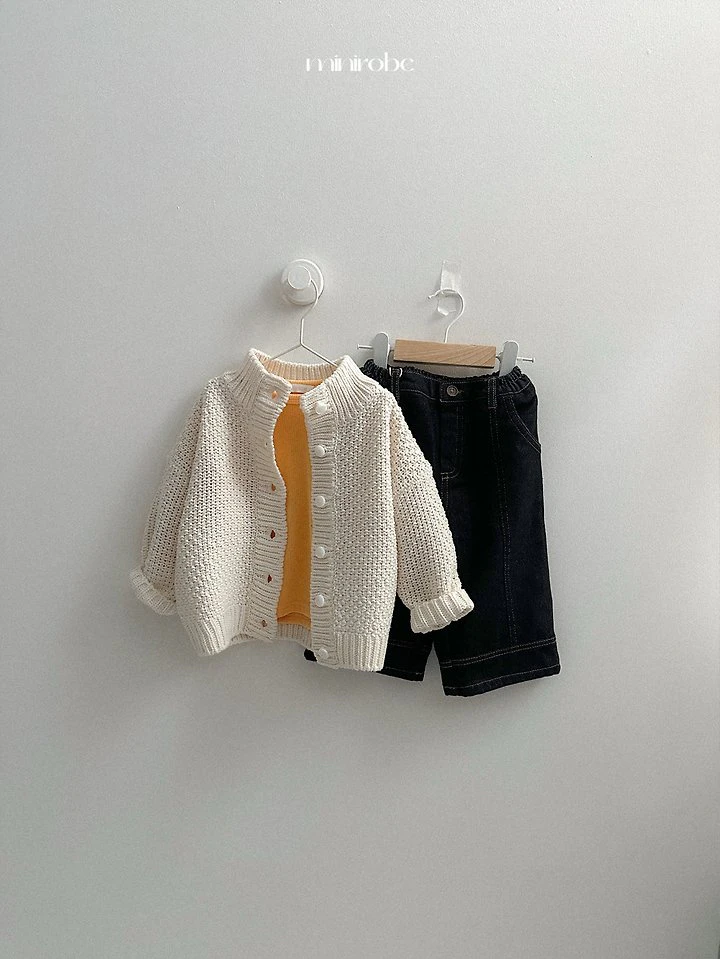 Waffle High-Neck Cardigan by Mini Robe for Child - view 12