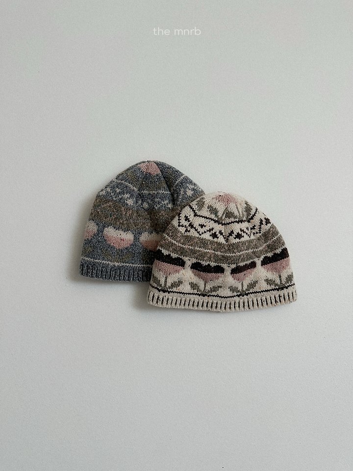 Flower Jacquard Beanie by Mini Robe for Child - view 1
