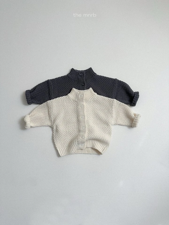 Waffle High-Neck Cardigan by Mini Robe for Child - view 1