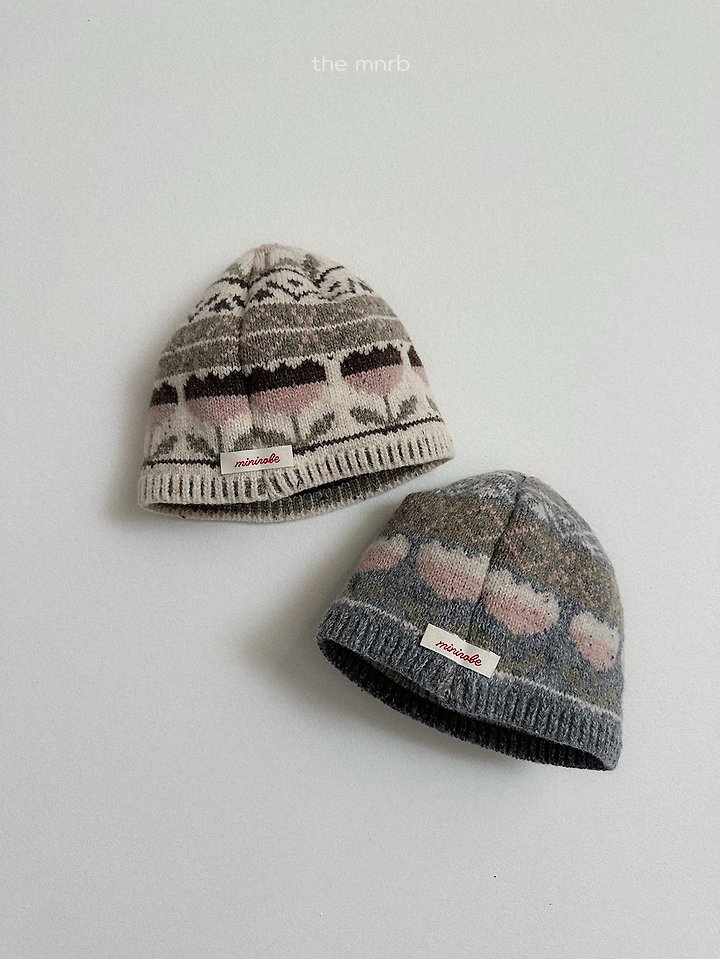 Flower Jacquard Beanie by Mini Robe for Child - view 4