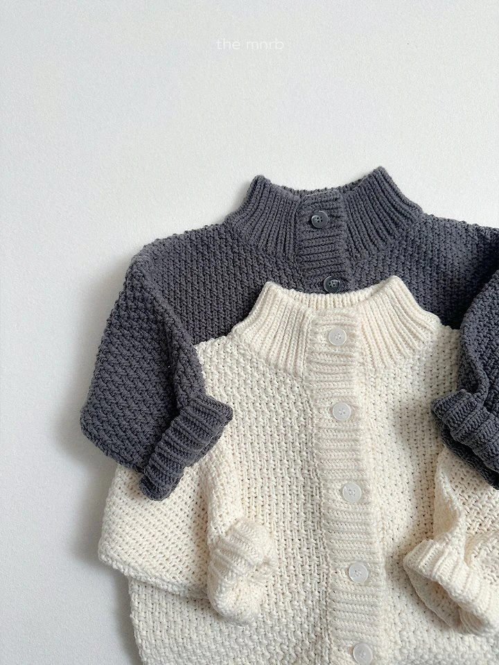 Waffle High-Neck Cardigan by Mini Robe for Child - view 3