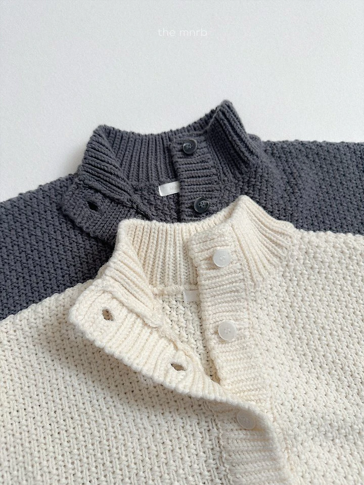 Waffle High-Neck Cardigan by Mini Robe for Child - view 4
