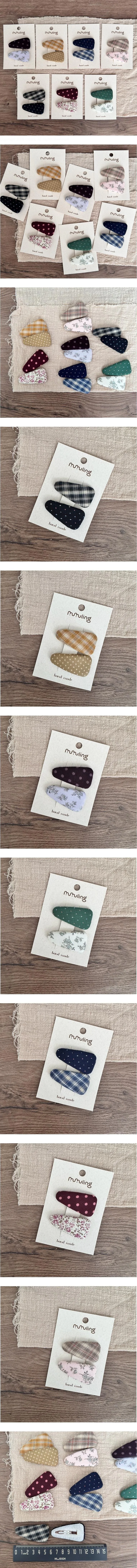 Check Dot Flower Snap Hair Pin Set by Miso for Child - view 1