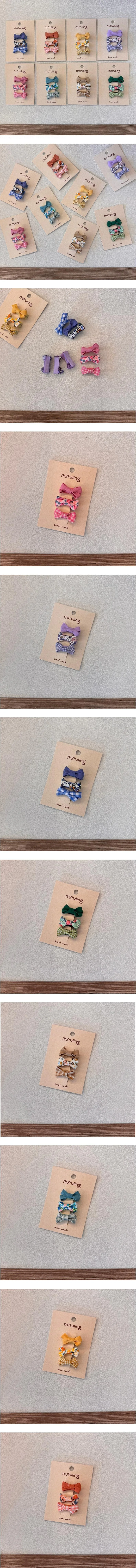 Three Ribbon Hair Clip Set by Miso for Child unisex - view 1