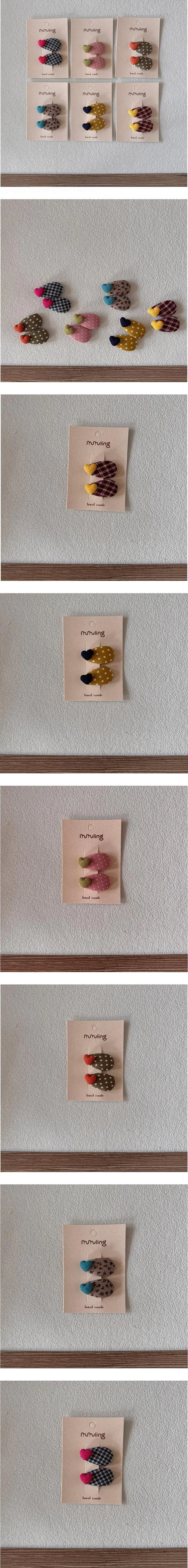 Plump Heart Snap Hair Pin Set by Miso for Child - view 1