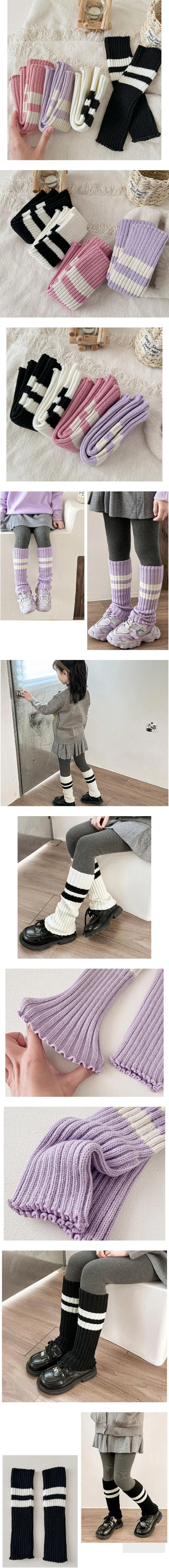 Color Two-Line Warmer Leg Warmers by Miso for Child - view 1