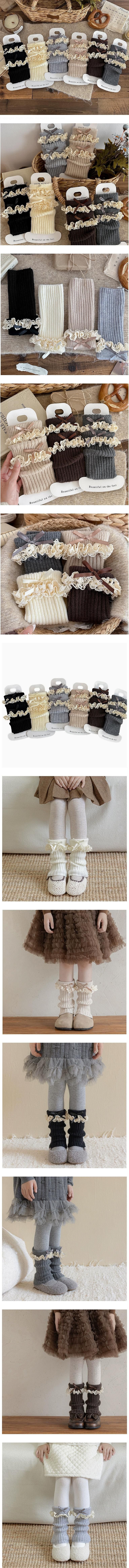 Lace Ribbon Warmer Leg Warmers by Miso for Child - view 1